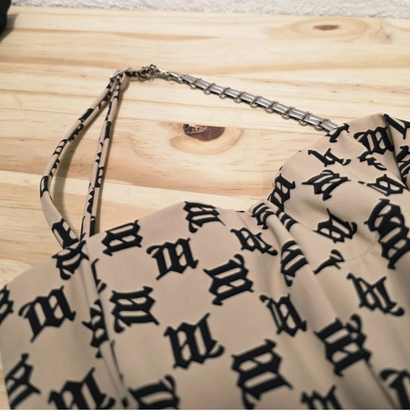 MISBHV Beige Monogram Spaghetti Mini Dress Women’s Size XS - Picture 12 of 14